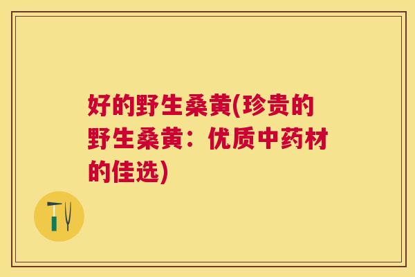 好的野生桑黄(珍贵的野生桑黄:优质材的佳选) 好的野生桑黄(珍贵的野生桑黄:优质材的佳选)