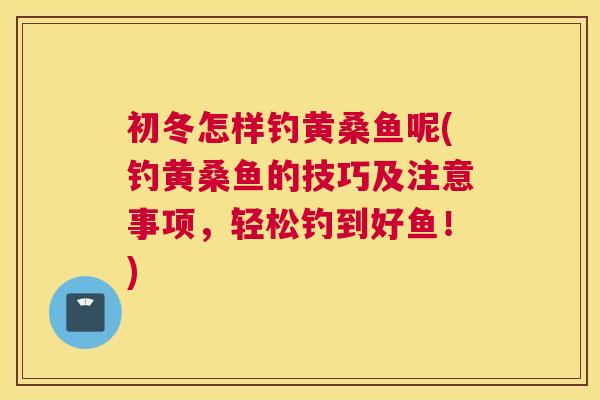 初冬怎样钓黄桑鱼呢(钓黄桑鱼的技巧及注意事项，轻松钓到好鱼！)
