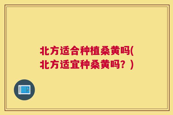 北方适合种植桑黄吗(北方适宜种桑黄吗?) 北方适合种植桑黄吗(北方适宜种桑黄吗?)