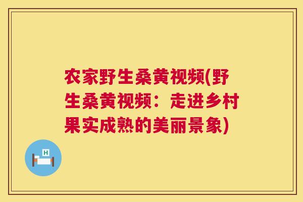农家野生桑黄视频(野生桑黄视频:走进乡村果实成熟的美丽景象) 农家野生桑黄视频(野生桑黄视频:走进乡村果实成熟的美丽景象)