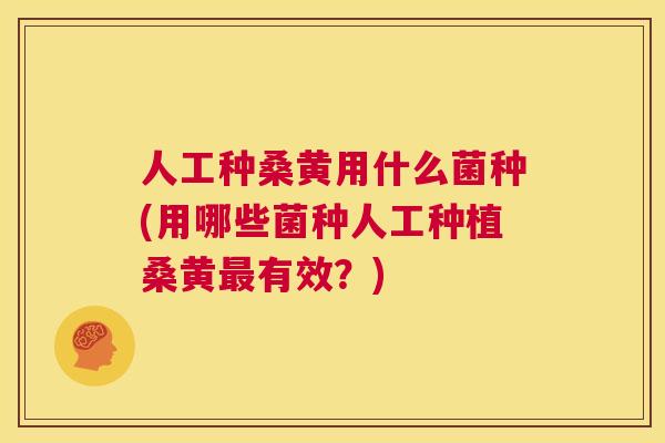 人工种桑黄用什么菌种(用哪些菌种人工种植桑黄有效?) 人工种桑黄用什么菌种(用哪些菌种人工种植桑黄有效?)