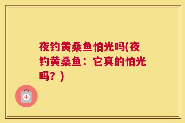 夜钓黄桑鱼怕光吗(夜钓黄桑鱼:它真的怕光吗?) 夜钓黄桑鱼怕光吗(夜钓黄桑鱼:它真的怕光吗?)