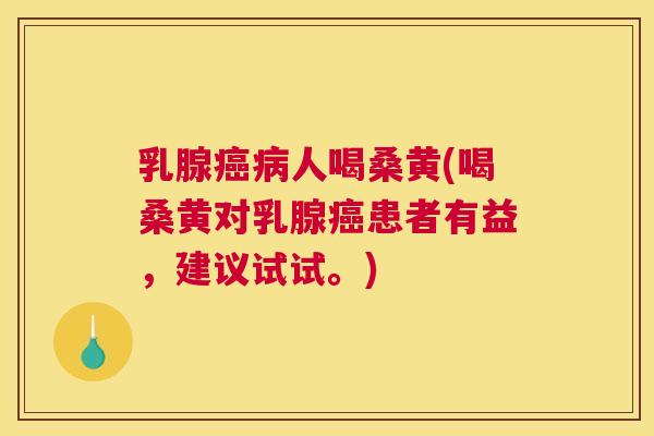 乳腺人喝桑黄(喝桑黄对乳腺患者有益,建议试试。) 乳腺人喝桑黄(喝桑黄对乳腺患者有益,建议试试。)