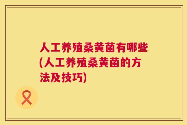 人工养殖桑黄菌有哪些(人工养殖桑黄菌的方法及技巧) 人工养殖桑黄菌有哪些(人工养殖桑黄菌的方法及技巧)