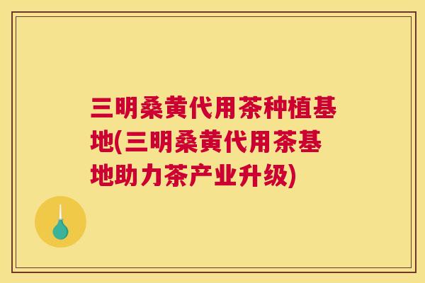 三明桑黄代用茶种植基地(三明桑黄代用茶基地助力茶产业升级) 三明桑黄代用茶种植基地(三明桑黄代用茶基地助力茶产业升级)