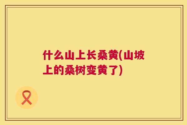 什么山上长桑黄(山坡上的桑树变黄了) 什么山上长桑黄(山坡上的桑树变黄了)