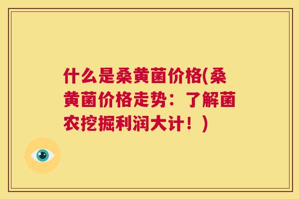 什么是桑黄菌价格(桑黄菌价格走势:了解菌农挖掘利润大计!) 什么是桑黄菌价格(桑黄菌价格走势:了解菌农挖掘利润大计!)