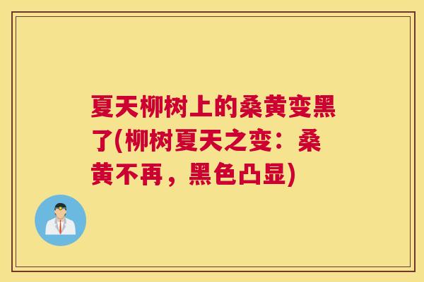 夏天柳树上的桑黄变黑了(柳树夏天之变:桑黄不再,黑色凸显) 夏天柳树上的桑黄变黑了(柳树夏天之变:桑黄不再,黑色凸显)