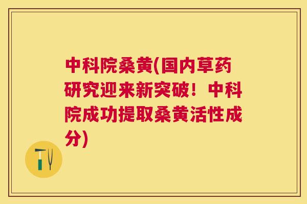 中科院桑黄(国内草药研究迎来新突破!中科院成功提取桑黄活性成分) 中科院桑黄(国内草药研究迎来新突破!中科院成功提取桑黄活性成分)
