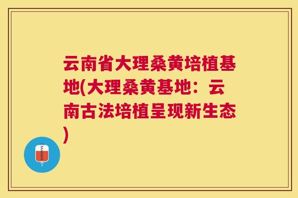 云南省大理桑黄培植基地(大理桑黄基地：云南古法培植呈现新生态)