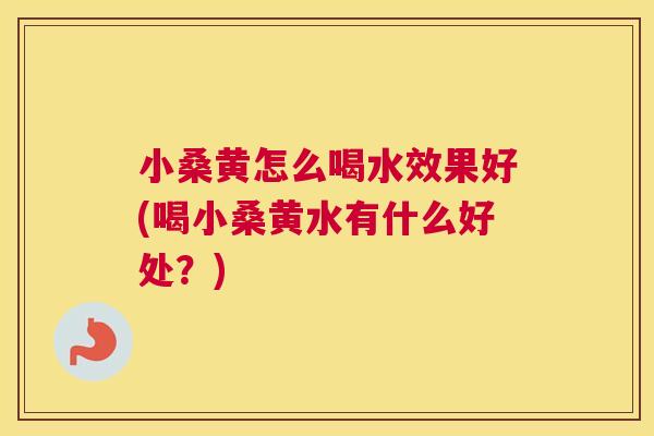 小桑黄怎么喝水效果好(喝小桑黄水有什么好处?) 小桑黄怎么喝水效果好(喝小桑黄水有什么好处?)