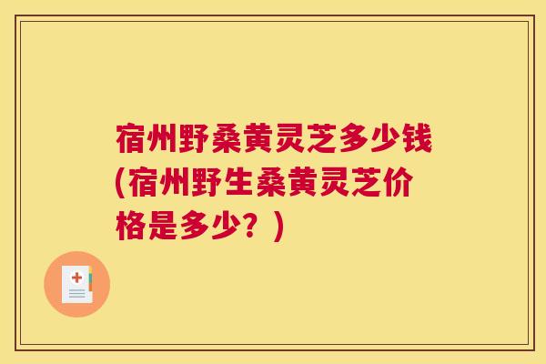 宿州野桑黄灵芝多少钱(宿州野生桑黄灵芝价格是多少?) 宿州野桑黄灵芝多少钱(宿州野生桑黄灵芝价格是多少?)