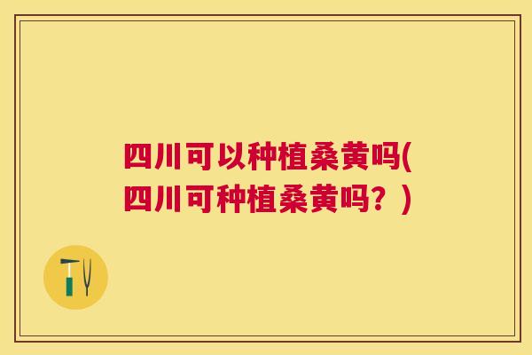四川可以种植桑黄吗(四川可种植桑黄吗?) 四川可以种植桑黄吗(四川可种植桑黄吗?)