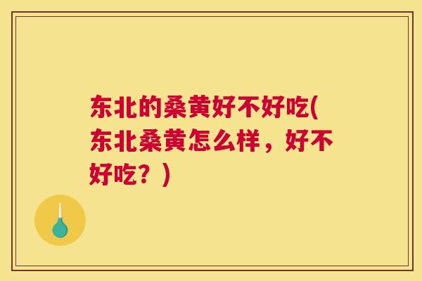 东北的桑黄好不好吃(东北桑黄怎么样,好不好吃?) 东北的桑黄好不好吃(东北桑黄怎么样,好不好吃?)