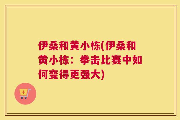 伊桑和黄小栋(伊桑和黄小栋:拳击比赛中如何变得更强大) 伊桑和黄小栋(伊桑和黄小栋:拳击比赛中如何变得更强大)