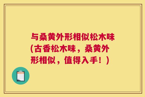 与桑黄外形相似松木味(古香松木味，桑黄外形相似，值得入手！)