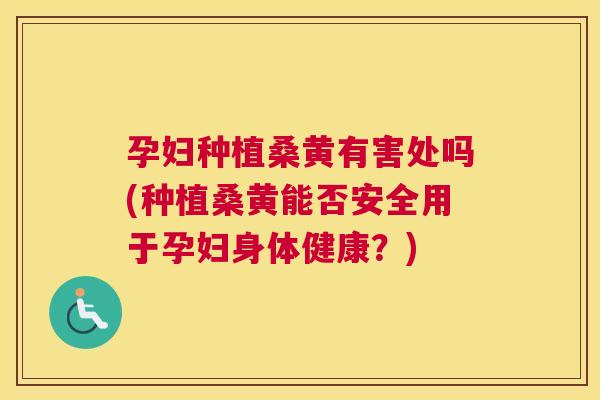 孕妇种植桑黄有害处吗(种植桑黄能否安全用于孕妇身体健康？)
