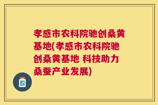 孝感市农科院驰创桑黄基地(孝感市农科院驰创桑黄基地 科技助力桑蚕产业发展)
