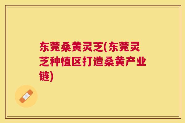 东莞桑黄灵芝(东莞灵芝种植区打造桑黄产业链)