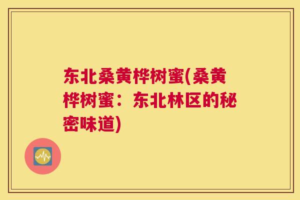 东北桑黄桦树蜜(桑黄桦树蜜：东北林区的秘密味道)