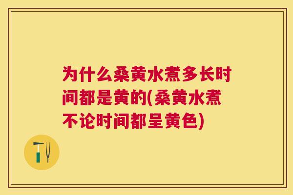为什么桑黄水煮多长时间都是黄的(桑黄水煮不论时间都呈黄色)