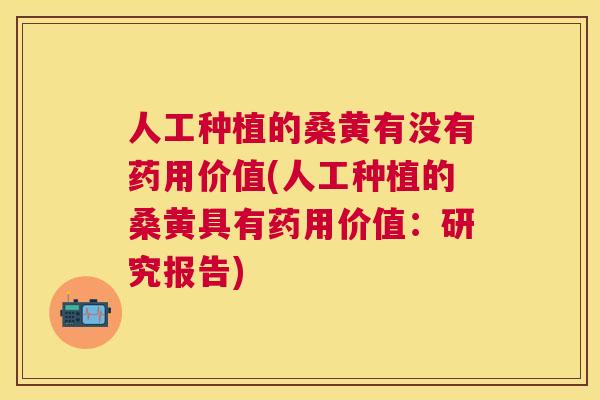 人工种植的桑黄有没有药用价值(人工种植的桑黄具有药用价值：研究报告)