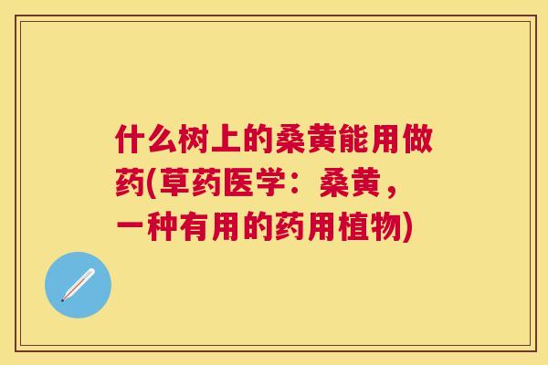 什么树上的桑黄能用做药(草药医学:桑黄,一种有用的药用植物) 什么树上的桑黄能用做药(草药医学:桑黄,一种有用的药用植物)