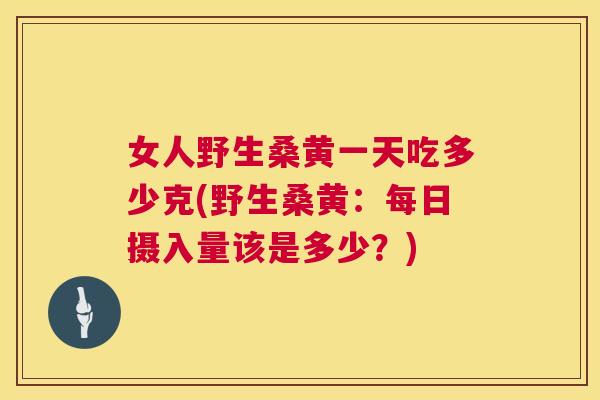 女人野生桑黄一天吃多少克(野生桑黄：每日摄入量该是多少？)