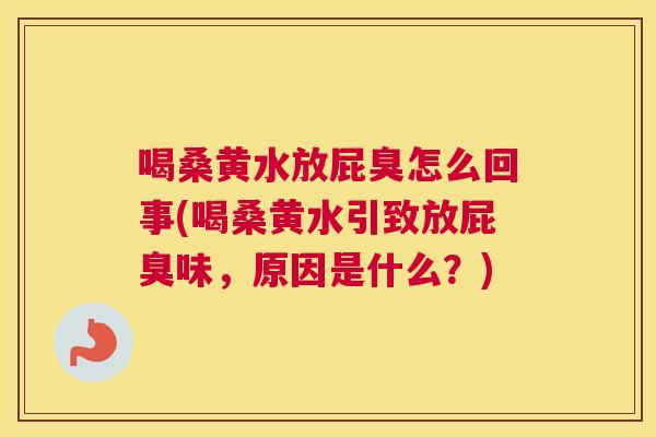 喝桑黄水放屁臭怎么回事(喝桑黄水引致放屁臭味，原因是什么？)
