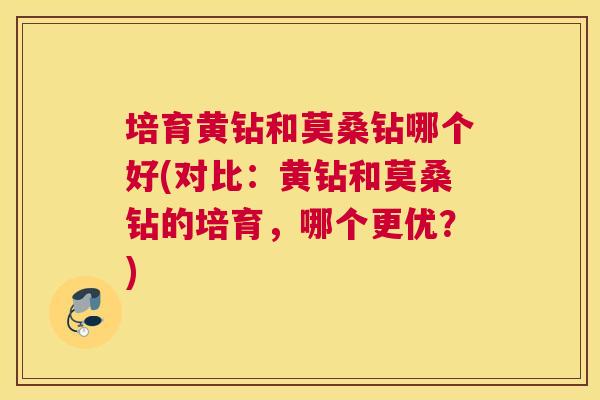 培育黄钻和莫桑钻哪个好(对比：黄钻和莫桑钻的培育，哪个更优？)