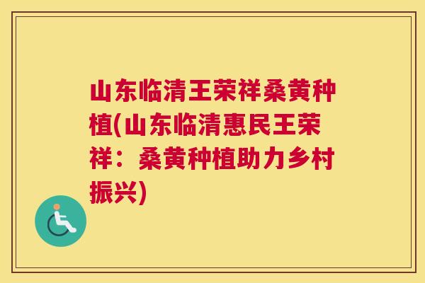 山东临清王荣祥桑黄种植(山东临清惠民王荣祥：桑黄种植助力乡村振兴)