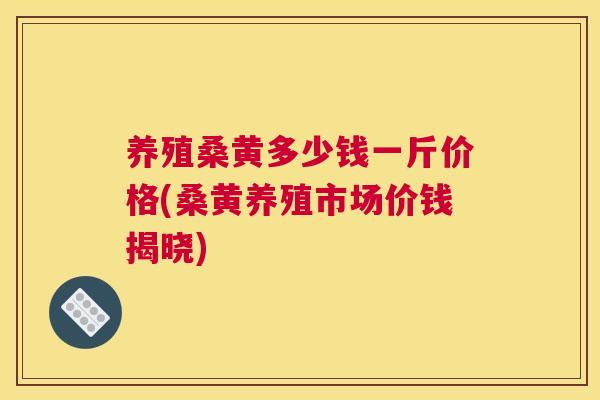 养殖桑黄多少钱一斤价格(桑黄养殖市场价钱揭晓)