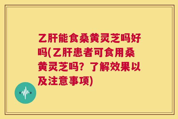 能食桑黄灵芝吗好吗(患者可食用桑黄灵芝吗？了解效果以及注意事项)