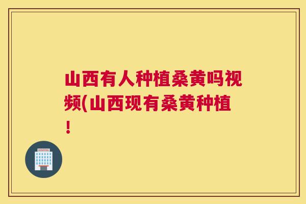 山西有人种植桑黄吗视频(山西现有桑黄种植！