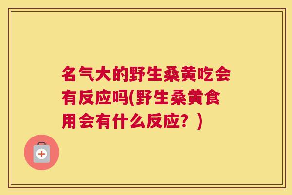 名气大的野生桑黄吃会有反应吗(野生桑黄食用会有什么反应？)
