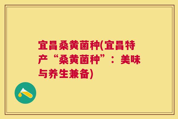 宜昌桑黄菌种(宜昌特产“桑黄菌种”:美味与养生兼备) 宜昌桑黄菌种(宜昌特产“桑黄菌种”:美味与养生兼备)