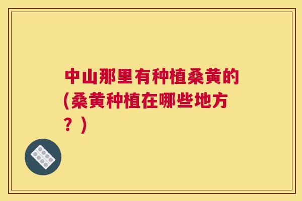 中山那里有种植桑黄的(桑黄种植在哪些地方?) 中山那里有种植桑黄的(桑黄种植在哪些地方?)