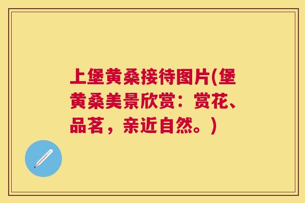 上堡黄桑接待图片(堡黄桑美景欣赏:赏花、品茗,亲近自然。) 上堡黄桑接待图片(堡黄桑美景欣赏:赏花、品茗,亲近自然。)