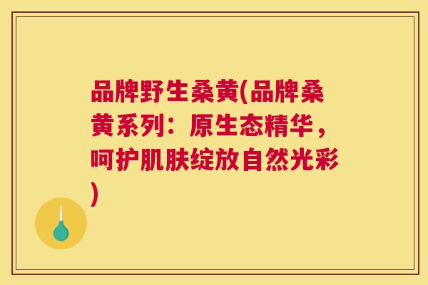 品牌野生桑黄(品牌桑黄系列:原生态精华,呵护绽放自然光彩) 品牌野生桑黄(品牌桑黄系列:原生态精华,呵护绽放自然光彩)