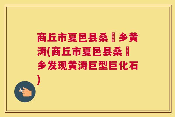 商丘市夏邑县桑堌乡黄涛(商丘市夏邑县桑堌乡发现黄涛巨型巨化石) 商丘市夏邑县桑堌乡黄涛(商丘市夏邑县桑堌乡发现黄涛巨型巨化石)