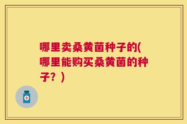 哪里卖桑黄菌种子的(哪里能购买桑黄菌的种子?) 哪里卖桑黄菌种子的(哪里能购买桑黄菌的种子?)