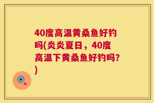 40度高温黄桑鱼好钓吗(炎炎夏日，40度高温下黄桑鱼好钓吗？)