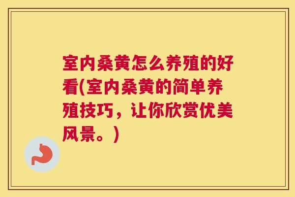 室内桑黄怎么养殖的好看(室内桑黄的简单养殖技巧,让你欣赏优美风景。) 室内桑黄怎么养殖的好看(室内桑黄的简单养殖技巧,让你欣赏优美风景。)