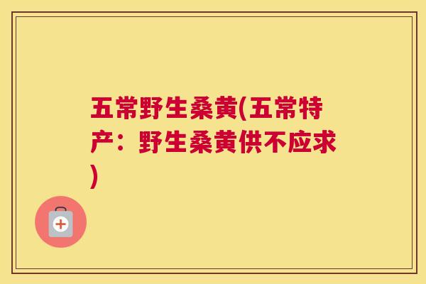 五常野生桑黄(五常特产：野生桑黄供不应求)
