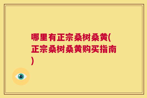 哪里有正宗桑树桑黄(正宗桑树桑黄购买指南) 哪里有正宗桑树桑黄(正宗桑树桑黄购买指南)