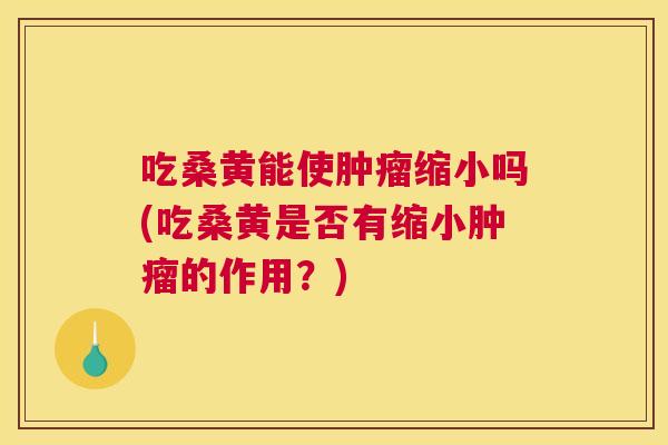 吃桑黄能使缩小吗(吃桑黄是否有缩小的作用?) 吃桑黄能使缩小吗(吃桑黄是否有缩小的作用?)
