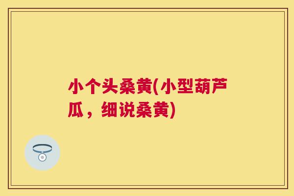 小个头桑黄(小型葫芦瓜，细说桑黄)