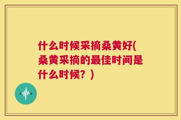 什么时候采摘桑黄好(桑黄采摘的佳时间是什么时候?) 什么时候采摘桑黄好(桑黄采摘的佳时间是什么时候?)