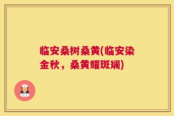 临安桑树桑黄(临安染金秋,桑黄耀斑斓) 临安桑树桑黄(临安染金秋,桑黄耀斑斓)