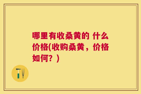 哪里有收桑黄的 什么价格(收购桑黄，价格如何？)